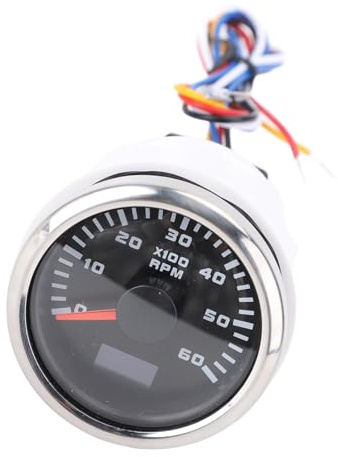 SIXRUN 52mm Varvräknare 6000rpm | 52mm, 6000rpm, 7 bakgrundsfärger, DC 9-32V, metallhölje, passar bil/lastbil/båt