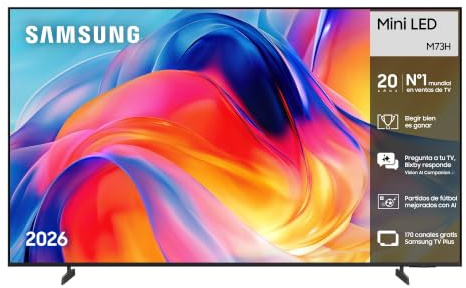 Samsung TV 85 Pulgadas Mini LED M73H 4K Smart TV con Vision AI Companion, Modo AI Football TV Plus, Deportes, Cine y Gaming