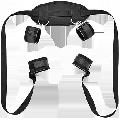 1 juego de práctica de yoga para brazo y cuello de piel sintética negra.