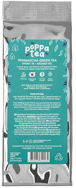 PoppaTea Löst Grönt Te - Japanskt - Grönt te i lösvikt - Gröna Teblad (Refill Pouch (50g), Genmaicha)
