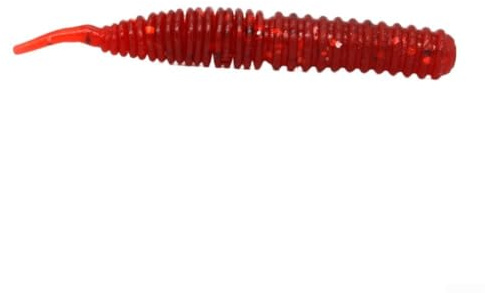 TPR Soft Plastic Worms 5.5cm Spiral Tail for Perch(Red)