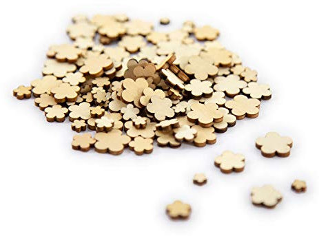 Oblique Unique® 100 Holz Blumen Holzdeko Tischdeko Streudeko Dekoration für Ostern Geburtstag JGA Hochzeit Feier Party Basteln Echtholz