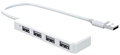 BASIC HOUSE Hub USB 2.0, concentrador USB de 4 puertos ultra delgado portátil USB divisor para iMac Pro, MacBook Air, Mac MiniPro, Surface Pro, ordenador portátil, unidades flash USB, disco duro