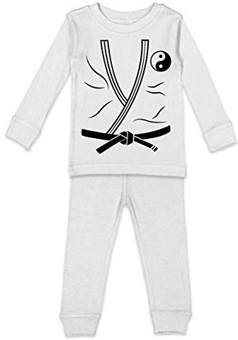 Tcombo Karate Gi Outfit - Kung Fu Infant/Toddler Shirt & Pants Set (White Top/White Bottoms, 24 Months)