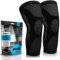 POWERLIX rodillera para mujeres y hombres (1 par), rodillera de compresión para artritis, dolor articular, lesión de ligamentos, desgarro de menisco, tendinitis, correr, Negro, L