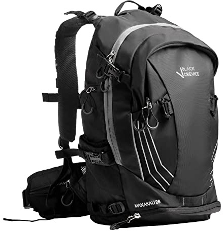 Black Crevice cykel och skidturer ryggsäck med hjälmhållare, MANAKAU 26 liter, svart