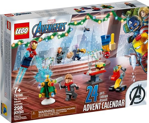 LEGO 76196 Marvel Avengers Calendario dell'Avvento 2023, set di giocattoli con Spider-Man e Iron Man, per bambini dai 7 anni in su, multicolore