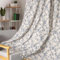 Moslovstar 1 Paar blaue Leinenvorhänge mit Blumenmuster, rustikaler Landhausstil, lichtdurchlässige Stangentasche, Fenstervorhänge, beige Quasten, 132 x 214 cm