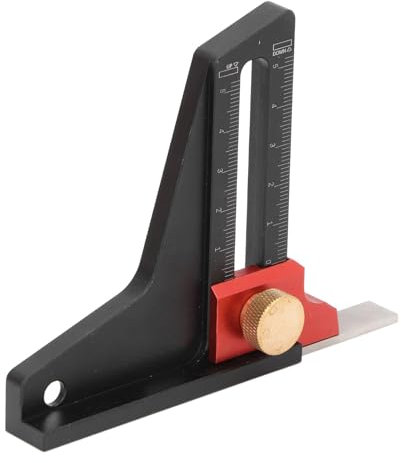 Msiud 0–50 mm Sägetisch HöHenmessgerät, Tiefenmesslineal Aus Aluminiumlegierung Mit Hohlem Design Tiefe Höhe Sägelehre Tischsäge für Holzbearbeitungs HöHenmesswerkzeuge Zuhause