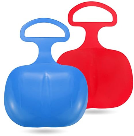 2X Porrutscher - Schlitten Bob in blau & rot - für Kinder zum Porutschen & Schlittenfahren Poporutscher Po-Rutscher