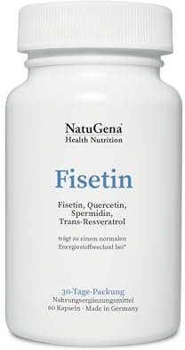 NatuGena Fisetin, Quercetin Spermidin, Trans-Resveratrol, Grüner Tee, Konzentration, 60 Kapseln (30 Tage Packung)
