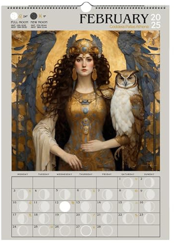 Dark Goddess Calendario 2025, Fasi Lunari 2025, Dea Oscura 2025, Calendario da parete Gotico Fasi Lunari 2025 Per La Parete, Agenda Annuale Per Adulti E Bambini