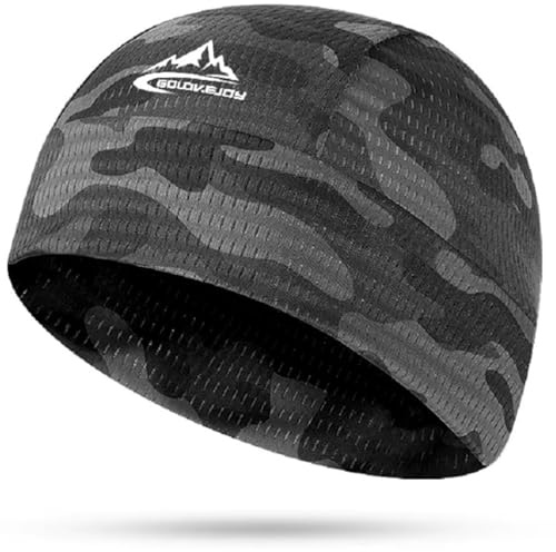 RALSPEC Gorro de ciclismo que absorbe la humedad para mujer y hombre, gorro ligero para correr debajo del casco, Camuflaje negro., S/L