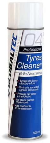 GLOBALTEC PROFESSIONAL • Abrillantador Restaurador Plásticos y Neumáticos – Recupera Brillo y Color en Gomas y Plásticos Interior/Exterior – 500 ml