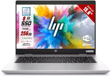 HP ProBook 650 G4 - Intel i5-7200U Dual Core 2.50 GHz - Display 15.6 HD - Ram 8GB SSD 256Gb - Pc Portaile Notebook con Win 11 e Libre Office (Ricondizionato)