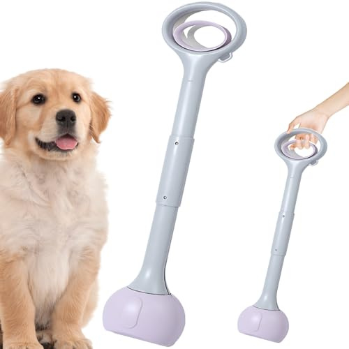 NASSMOSSE Paletta per Escrementi di Cani, Paletta per Escrementi Pieghevole da 27, 6 con Manico Lungo, capacità Portatile in plastica per Cortile, Erba, Ghiaia