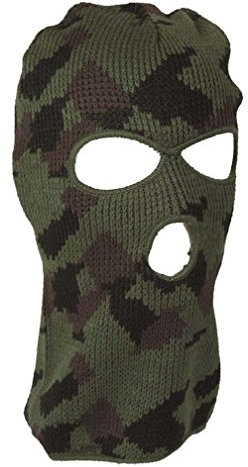 Mil-Tec Kopfhaube Balaclava • Sturmhaube 3-Loch atmungsaktiv • Gestrickte Sturmhaube Winter aus 100% Polyacryl • Outdoor Sturmhauben für Herren & Frauen • Balaclava für Motorrad & Ski • Farbe: Tarn