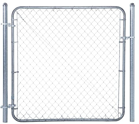 Adjust-A-Gate Chain Link Fence Gate w/Round Frame, Fits 24-72 in. Openings & Up to 12 ft. - Heavy-Duty Outdoor Reinforcement & Accessories for Gates and Fences