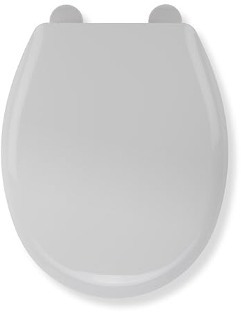 Croydex Canada White Toilet Seat - Antibacterial Treated Surface with Adjustable Hinges, Durable Polypropylene Material, Easy to Install, Adjustable from 120mm to 195mm