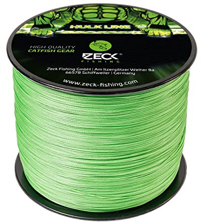 Zeck Hulk Line 1200m geflochtene Schnur Wallerschnur grün, Durchmesser zur Auswahl: 0,33mm, 0,40mm, 0,46mm, 0,50mm, 0,55mm & 0,60mm, Durchmesser/Tragkraft:0.40mm / 27kg Tragkraft