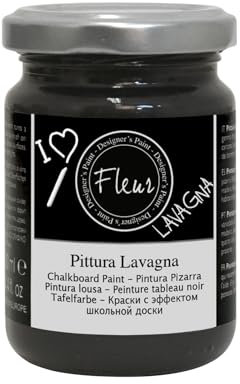 FLEUR DESIGNER'S PAINT | Pittura Effetto Lavagna, 130 ml, F77 Blackboard, Base Acqua, Trasforma Qualsiasi Superficie in una Lavagna su cui Scrivere con il Gesso.