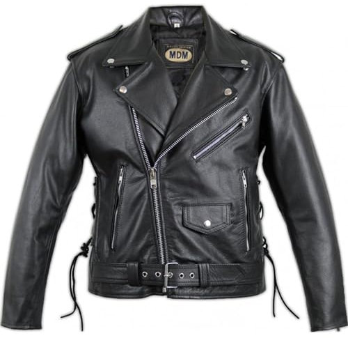 MDM Motorcykel läderjacka Rocker jacka, svart, L