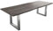 DELIFE Esszimmertisch Edge Akazie Platin 260x100 Edelstahl Breit Live-Edge