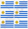 URUGUAY Uruguayische Flagge, Fahne Südamerika 40mm Mobile, Handy Vinyl Mini Aufkleber, Abziehbilder x6 Stickers