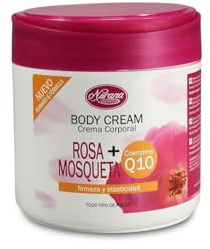 Nurana Body Cream Rosa Mosqueta 400 ml + Q10 – Crema Corporal Reafirmante e Hidratante con Aceite de Rosa Mosqueta y Coenzima Q10 – Para Todo Tipo de Pieles
