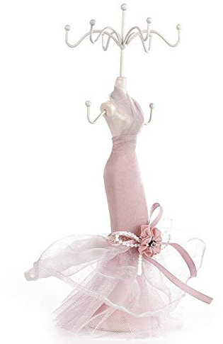 YUYTE Mannequin+Porte+Bijoux Modèle Robe Chaussures à Talons Boucle d'oreille Collier Anneau Porte-Bijoux Présentoir Support Suspendu Support Rack(02)