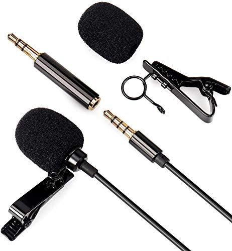 Daffodil MCP100B Lavalier Mikrofon mit Clip 3,5mm Aux Mini Freisprech-Ansteckmikrofon mit omnidirektionalem Kondensator - Mikrofon für Handy, PC, DSLR Kamera, Laptop mit 1,5m Kabel