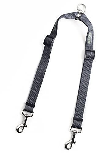 Mighty Paw Double Dog Leash - Double Leash for Two Dogs No Tangle Design. Split Lead for 2 Pets. Adjustable to Fit All Sized Breeds. Reflective Dual Pet Lead Splitter for People with 2 Pups