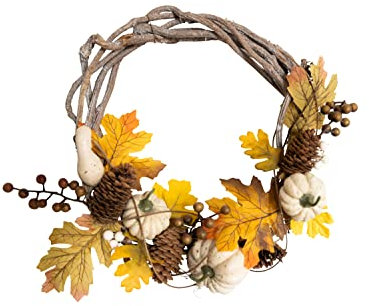 HEITMANN DECO - Kranz mit Kürbis & Ahorn - beige - herbstlich - ca. 30cm