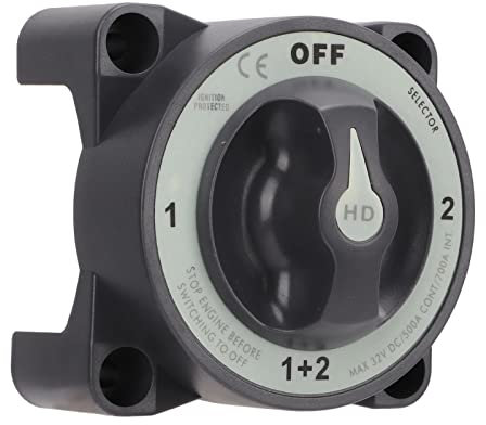Interruttore Stacca Batteria, 1-2-Both-Off Interruttore di sconnessione della batteria, 32 V ABS Isolatore di Batteria, Resistente Impermeabile Ip66 Interruttore Batteria per Barca