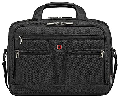 Wenger BC Star Erweiterbare Laptop-Aktentasche, 35,6-40,6 cm, 18 Liter, Schwarz, Schweizer Design, Mischung aus Stil und Funktion, 612268, Medium, Utility