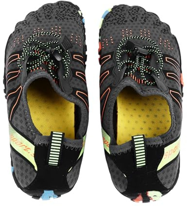 Alomejor Zapatos de Agua con Diseño Antideslizante, Zapatos de Playa de Secado Rápido, Cómodos, Descalzos, Diseño Elegante y Moderno para Playa y Río (Grey)