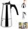 PZJFH Espressokocher, 450ML Espressokocher Edelstahl für 9 Tassen, Silber Mokkakanne, Moka Pot, Camping Kaffeekocher, Esspressokaffeemaschine Klein für Herdarten Geeignet