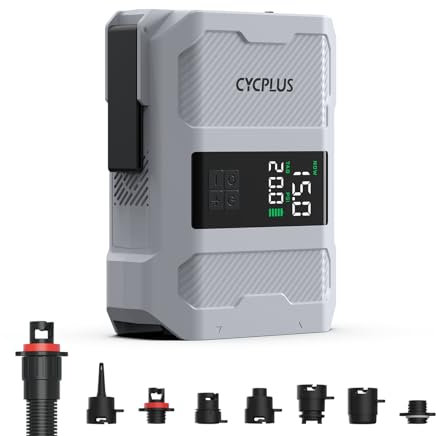 CYCPLUS 20PSI Rechargeable Paddleboard Pump - Intelligent Fast Dual-Stage Inflation, Deflation Function, Auto-Off &Dual LED Display, Suitable for Stand-Up Paddleboard, Inflatable Boat Tent Mattress