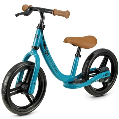 Kinderkraft Space 2 Bicicleta sin Pedales, Bicicleta Niño 2 años, Bicicleta 2 Ruedas, Sillín Ajustable, con Freno, Ligera, 3.6 kg, Ruedas 28 cm de diámetro, 35 kg, Azul