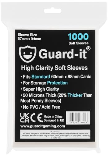 Guard-it - 1000 High Clarity Penny Sleeves - 50 Micron Standard Size Soft Card Sleeves for Pokemon, Magic The Gathering and Sports Cards
