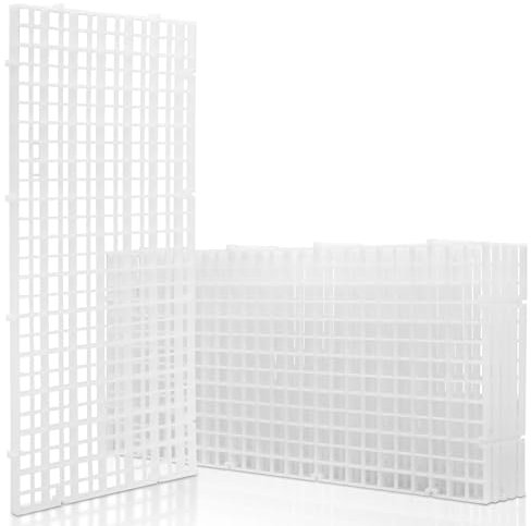 LINLAN 6 Stück 15x30cm Kunststoffgitter-Aquarium, Aquarium-Trennwand, Aquariumteiler für Bodenschutz und Aquascaping-Unterstützung (Weiß-ohne Zubehör)