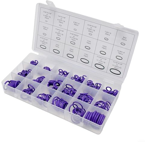 Kit O-Ring Assortimento 270 Pezzi Metrico HNBR con Guarnizione in Gomma Set per Automotive AC Guarnizioni Industriali Applicazioni