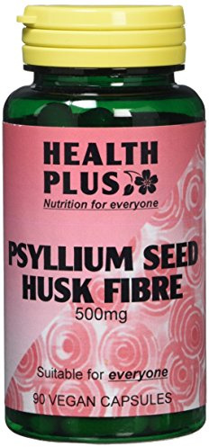 Health Plus Psyllium Seed Husk Fibre 500mg : Digestive Health Supplement : 90 Gelatin Free Capsules, in a planet-friendly 99% recycled pot