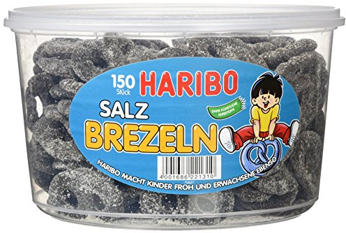 Haribo Salzbrezel 3 x 150 Stück in Runddose, je 1050g
