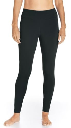 Women's Swim Tights - UPF 50+ Sun Protection - Deep Water in Black