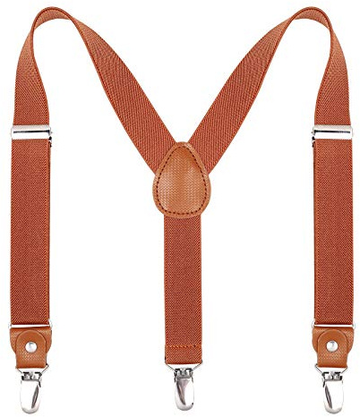 Kajeer Bretelle per bambini e bambine - Bretelle con clip elastiche regolabili sulla schiena (Marrone, 60 cm (7 mesi - 3 anni))