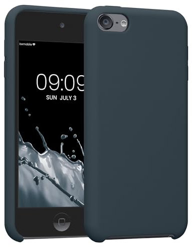 kwmobile Étui Compatible avec Apple iPod Touch 6G / 7G (6ème et 7ème génération) - Étui Coque Protection en Silicone pour Lecteur MP3 Ardoise foncée