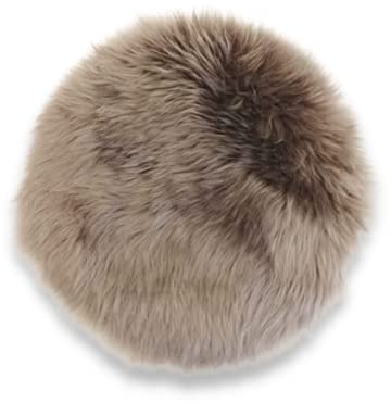 Leibersperger Felle Cuscino rotondo in pelliccia di agnello, per sedia, diametro 40 cm, pelo 46 cm (grigio)