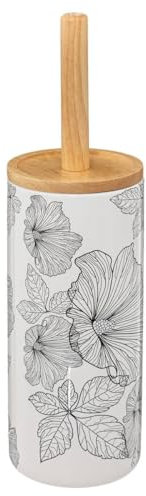 Five - Brosse WC avec Support en céramique déco Blackflora