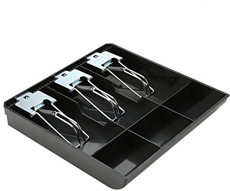 Risegun Kassierbox, Kassenschublade, Kasseneinsatz, Ersatzkassierer, DREI Boxen mit Metallclip(Schwarz)